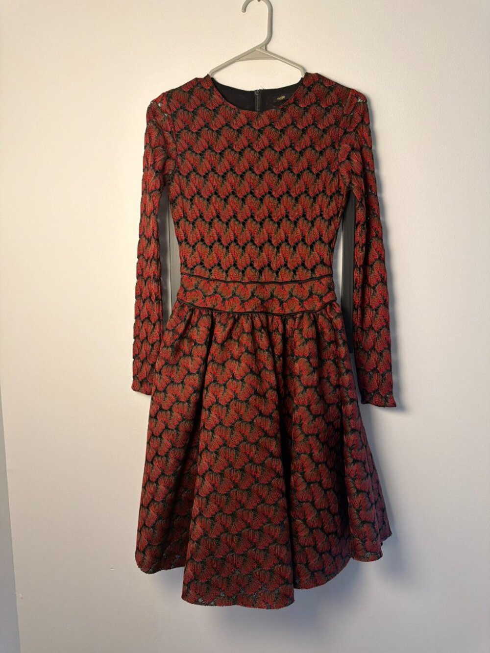 Maje Red Patterned Mini Dress - Picture 2 of 2